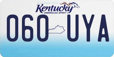 KY license plate 060UYA