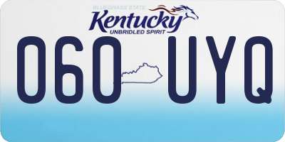 KY license plate 060UYQ