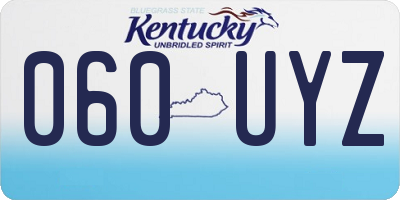 KY license plate 060UYZ