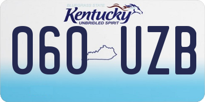 KY license plate 060UZB