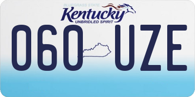 KY license plate 060UZE