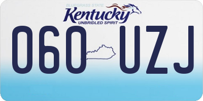 KY license plate 060UZJ