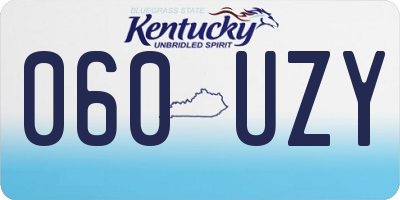 KY license plate 060UZY