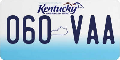 KY license plate 060VAA