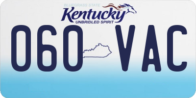 KY license plate 060VAC