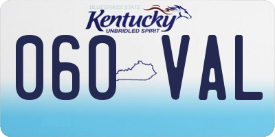 KY license plate 060VAL