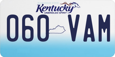 KY license plate 060VAM