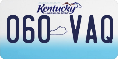 KY license plate 060VAQ