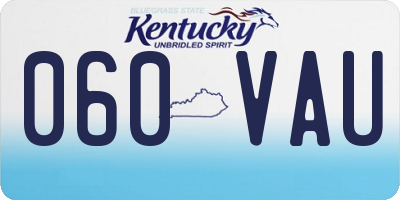 KY license plate 060VAU