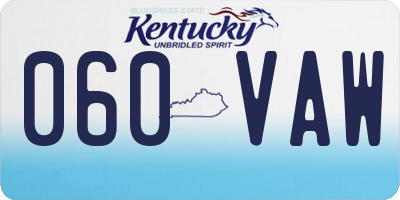 KY license plate 060VAW