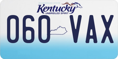 KY license plate 060VAX