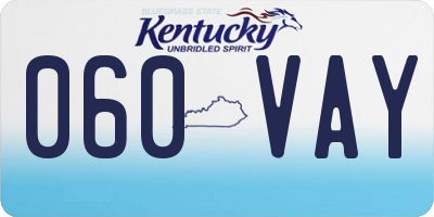 KY license plate 060VAY