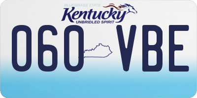KY license plate 060VBE
