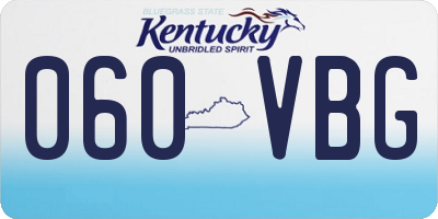 KY license plate 060VBG