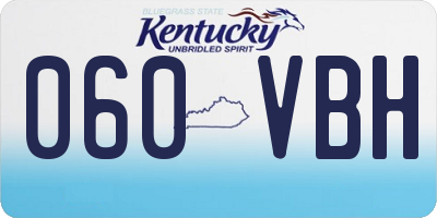 KY license plate 060VBH