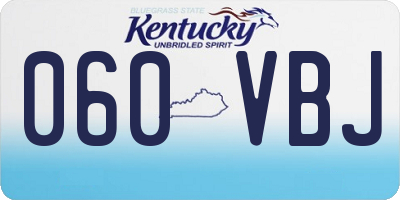 KY license plate 060VBJ