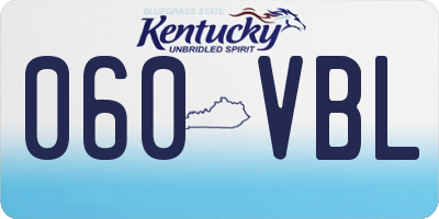 KY license plate 060VBL