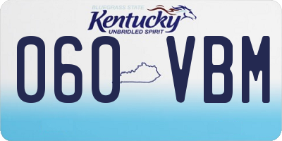 KY license plate 060VBM