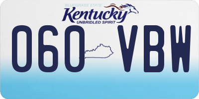 KY license plate 060VBW