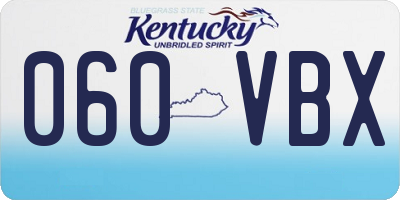 KY license plate 060VBX