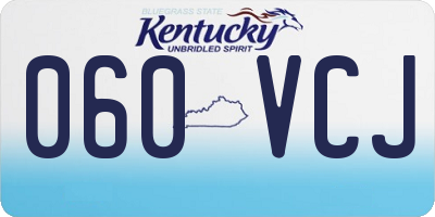KY license plate 060VCJ