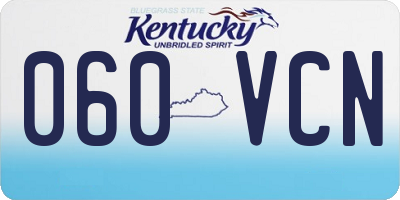 KY license plate 060VCN
