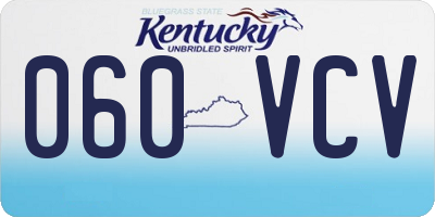 KY license plate 060VCV