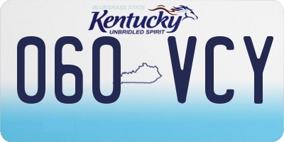 KY license plate 060VCY