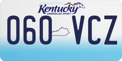 KY license plate 060VCZ