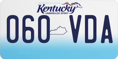 KY license plate 060VDA