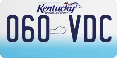 KY license plate 060VDC