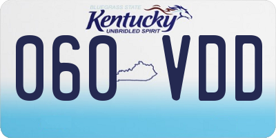 KY license plate 060VDD