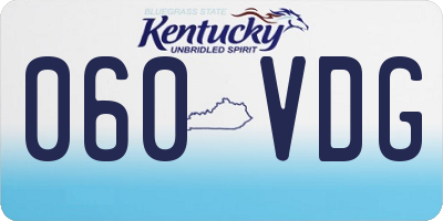 KY license plate 060VDG