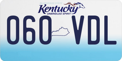 KY license plate 060VDL
