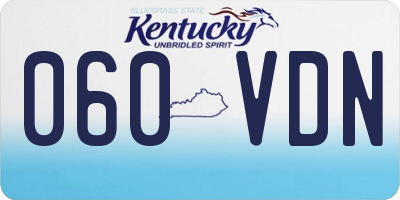KY license plate 060VDN