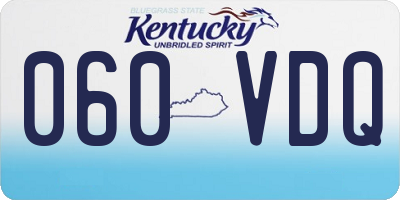 KY license plate 060VDQ