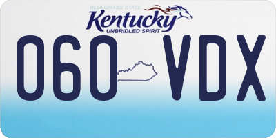 KY license plate 060VDX