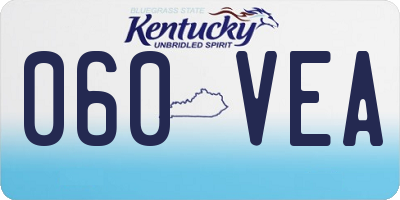 KY license plate 060VEA