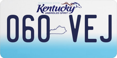 KY license plate 060VEJ