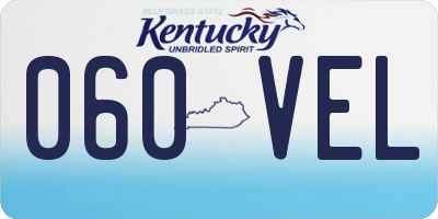KY license plate 060VEL