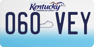 KY license plate 060VEY