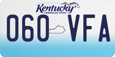 KY license plate 060VFA