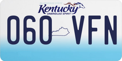 KY license plate 060VFN
