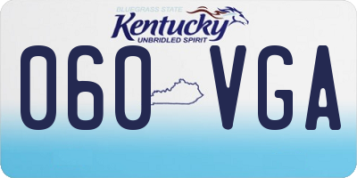 KY license plate 060VGA
