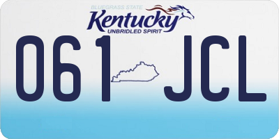 KY license plate 061JCL