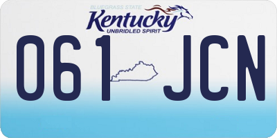 KY license plate 061JCN