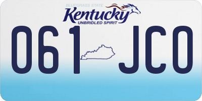 KY license plate 061JCO