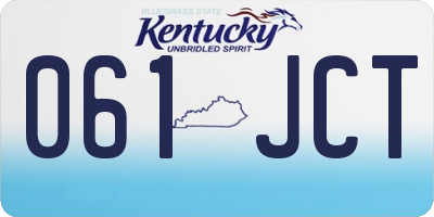 KY license plate 061JCT