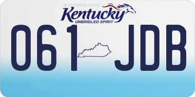 KY license plate 061JDB