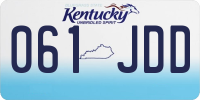 KY license plate 061JDD